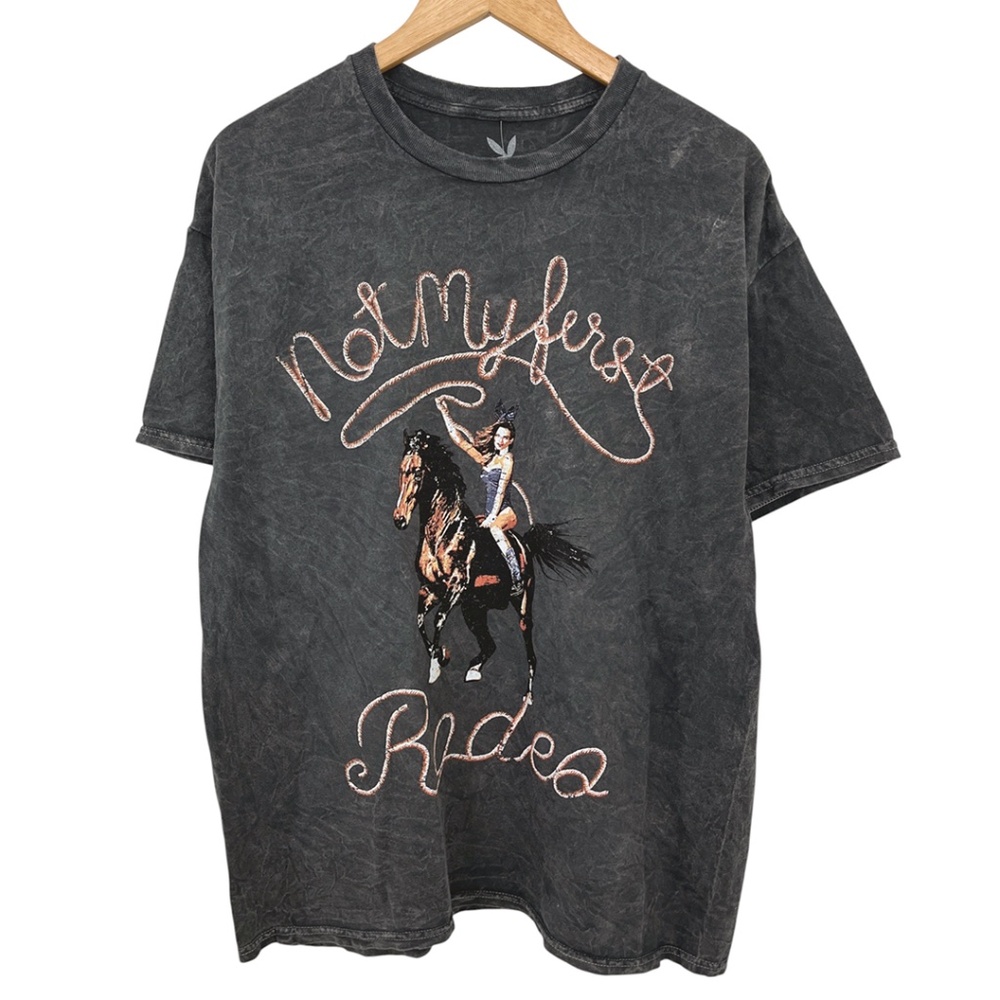 Playboy Not My First Rodeo Cowgirl Bunny Horseback Women's T-Shirt XL NWT